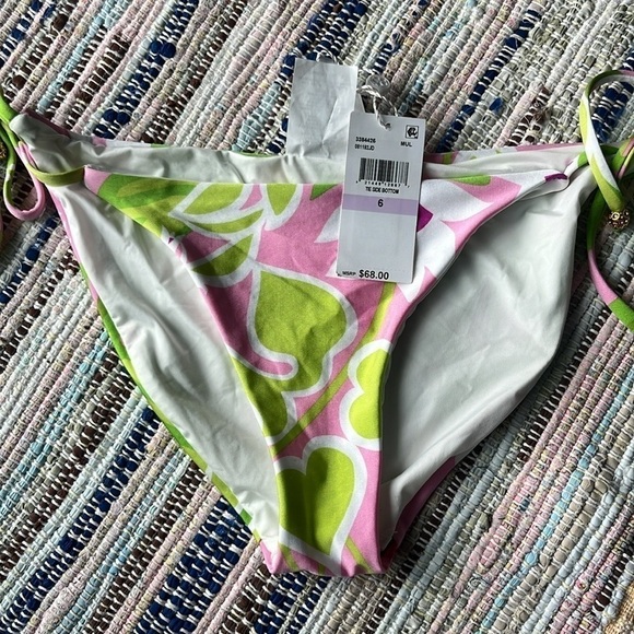 Trina Turk LA PALMA TIE-SIDE SWIM BOTTOM Size 6 - Picture 3 of 5